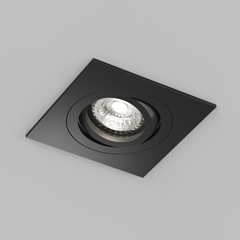 Denkirs DK2111-BK Встраиваемый влагозащищённый светильник HYDRO, IP44, до 15 Вт LED, GU10, алюминий, чёрный