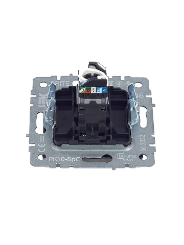 IEK BRITE Розетка компьютерная RJ45 кат.5E РК10-БрС сталь