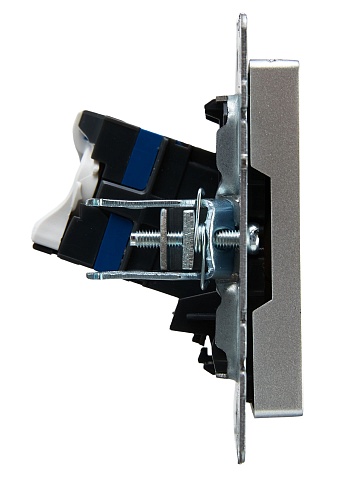 IEK BRITE BASE Алюминий Розетка комп. RJ45 кат.6 РК11-БрА