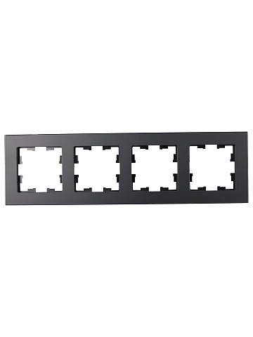 IEK BRITE DECOR Черный матовый стекло Рамка 4-м РУ-4-2-Бр