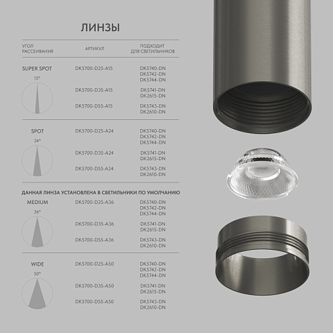 Denkirs DK5740-DN Светильник для трека SHINE SPOT со светодиодом, D35*H70, 48V DC, 6W, RA≥90, 3000K, IP20, темный никель, алюминий