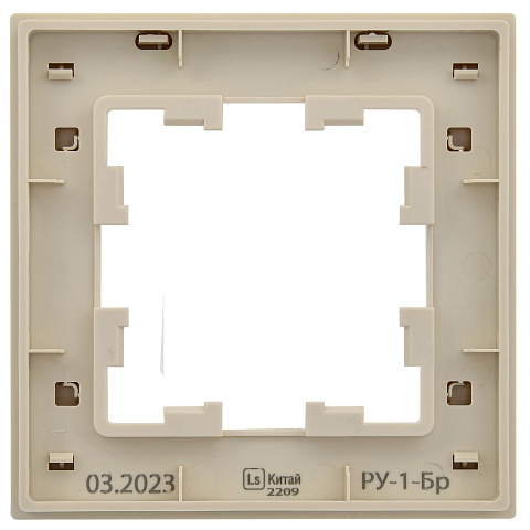 IEK BRITE DECOR Бежевый рифленый Рамка 1-м РУ-1-Бр