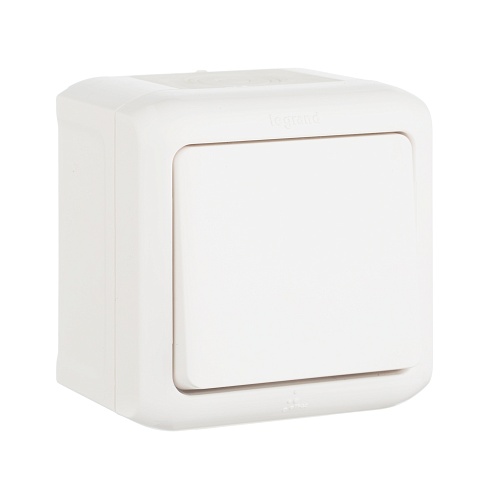 Legrand Quteo Белый Переключатель 1-клавишный IP44 10А