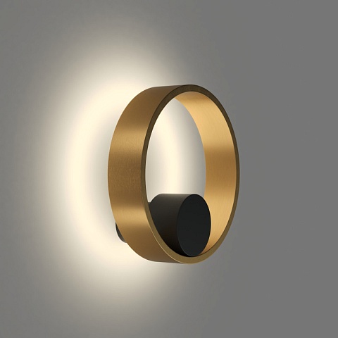 Denkirs DK5060-BK+SG Бра ORBIT, IP20, 3000К, LED, 10 Вт, черный + сатинированное золото, алюминий