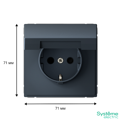 Systeme Electric ArtGallery Грифель Розетка с заземл. со шторк. с крышк., 16А, IP20,  механизм, быстрозажим. клем.