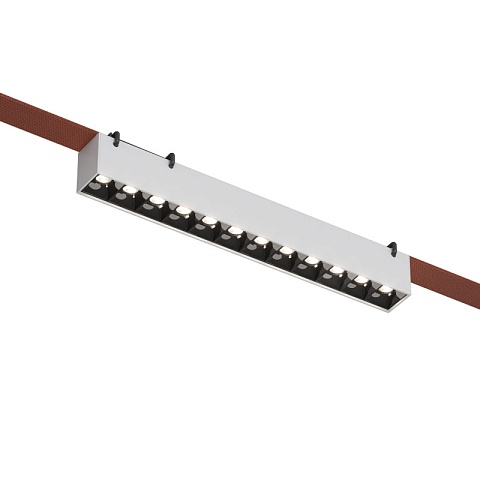 Denkirs DK55701-WB Трековый светильник Belty Grill со светодиодом L323mm H45mm 48V 12W 24° 3000K IP20 белый с черным алюминий