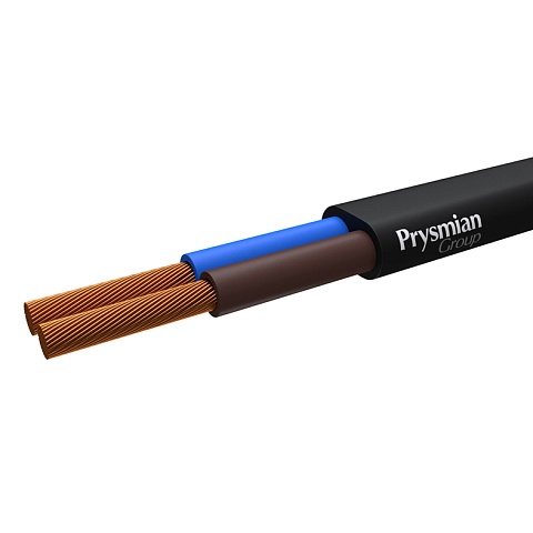 Кабель ШВВП 2x0,5 мк (N) (Черный РЭК-Prysmian)