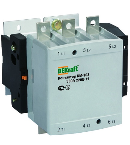 Dekraft Контактор 330А 220В АС3 1НО+1НЗ КМ-103