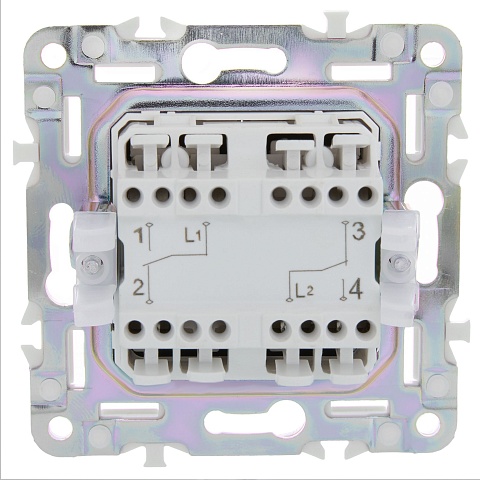 IEK SKANDY Песочный Выключатель 2-клавишный проходной 10А SK-V05Sa