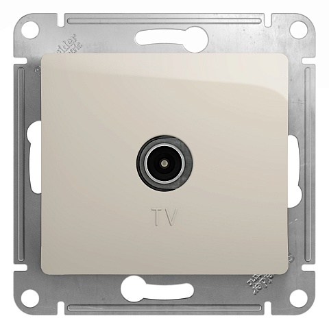 SE Glossa Молочный Розетка TV проходная 4DB