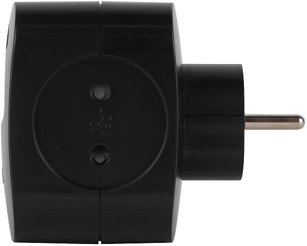 Разветвитель электрический ЭРА SP-4-3USBAC-B на 4 розетки + 3 USB A+C со шторками 10А черный