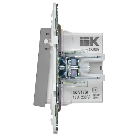 IEK SKANDY Серый Кнопка звонка с индикацией для отелей 10А SK-V17Gr