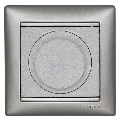 Legrand Valena Classic Алюминий Светорегулятор поворотный универсальный 2-проводный 5-300 Вт