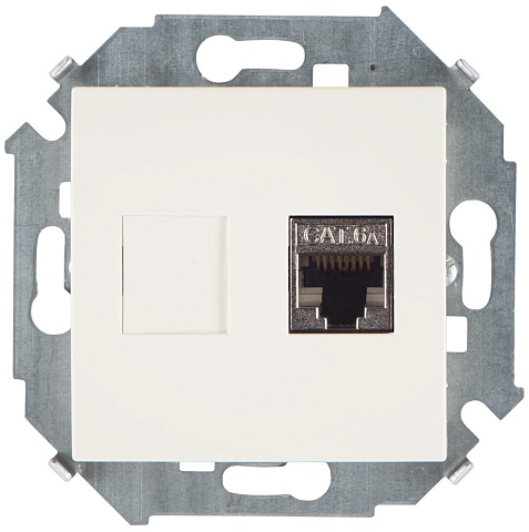 Simon 15 Слоновая кость Розетка компьютерная RJ45 кат.6A (АМР, FTP)