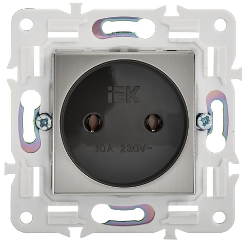 IEK SKANDY Никель Розетка б/з 10А SK-R02N
