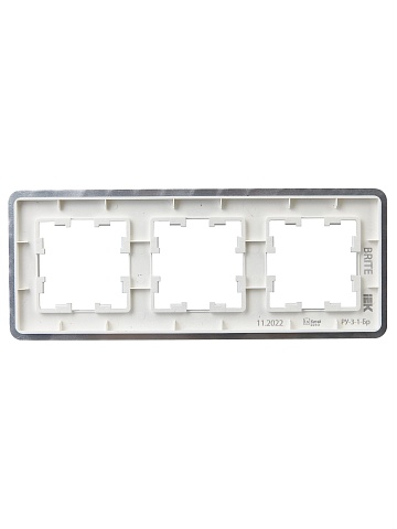 IEK BRITE DECOR Алюминий металл. скругл.угол Рамка 3-м РУ-3-1-Бр RE
