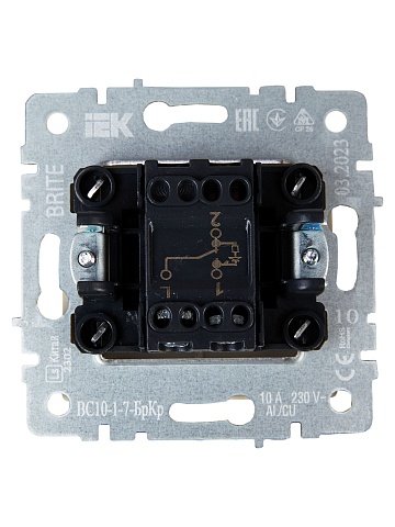 IEK BRITE BASE Черный Выключ. 1-кл. прох. с инд. 10А ВС10-1-7-БрЧ