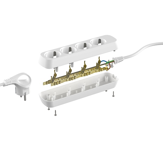 ЭРА Удлинитель электрический UDL-16-415-E Greenline 4 розетки с заземлением 1,5м ПВС 3x1мм2