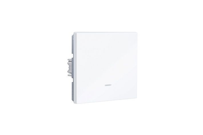 Jasmart FD Белый глянцевый Выключатель 1-кл с подсветкой 10A 250V~