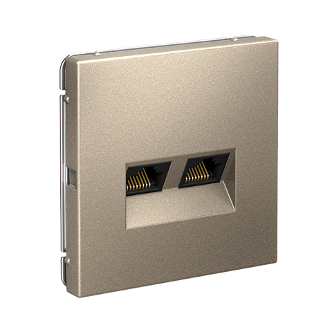 Systeme Electric ArtGallery Шампань Розетка двойная компьютерная RJ45+RJ45, кат. 5е, механизм