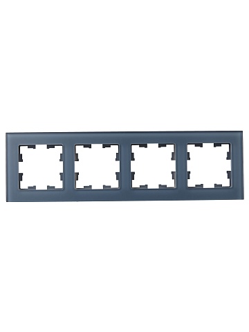 IEK BRITE DECOR Маренго матовый стекло Рамка 4-мест. РУ-4-2-Бр