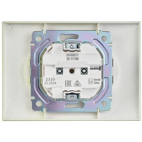 IEK SKANDY Мятный Розетка 2-ая б/з 10А в сборе SK-R10G