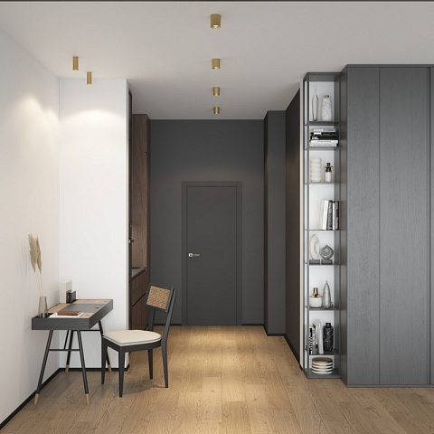 Denkirs DK2610-SB Накладной светильник SHINE TUBE со светодиодом, D70*H80, IP20, 3000К, 10W, RA≥90, сатинированная латунь, алюминий