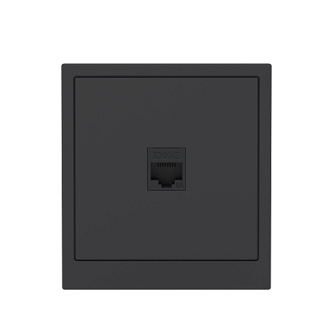 DKC KANT Компьютерная розетка RJ-45 без шторки, кат.6А одинарная,черный уголь
