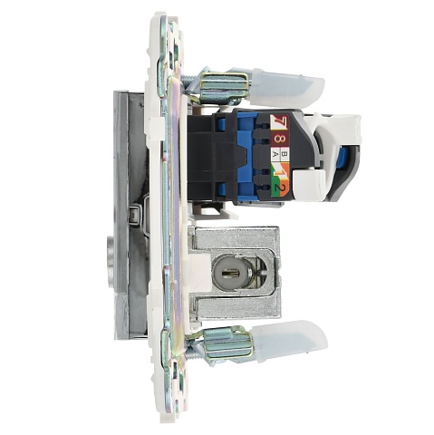 IEK SKANDY Никель Розетка двойная TV+RJ45 кат.6E SK-A15N