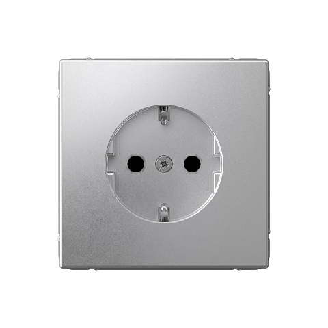 Systeme Electric ArtGallery Алюминий Розетка с заземлением со шторками, 16А, механизм