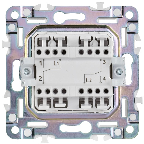 IEK SKANDY Мятный Выключатель 2-клавишный проходной 10А SK-V05G