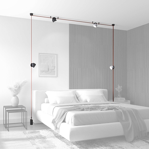 Denkirs DK5543-WH+BK Поворотный трековый светильник Belty Spot со светодиодом d100mm H107mm 48V 12W 120° 3000K IP20 белый с черным алюминий
