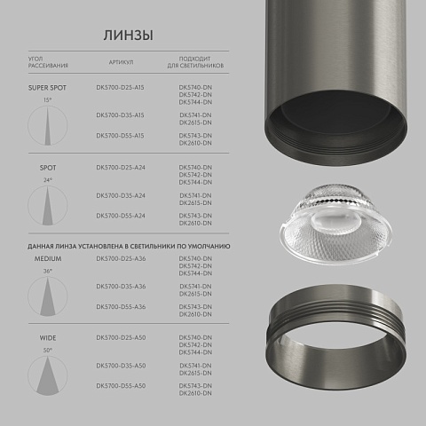Denkirs DK5741-DN Светильник для трека SHINE SPOT со светодиодом, D45*H100, 48V DC, 10W, RA≥90, 3000K, IP20, темный никель, алюминий