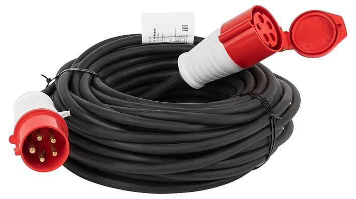 ЭРА Удлинитель силовой IND380-U-1e-5x2,5-30m-IP44 на 380В в бухте 1 розетка CEE 5P 30м КГ 5х2,5 32A IP44