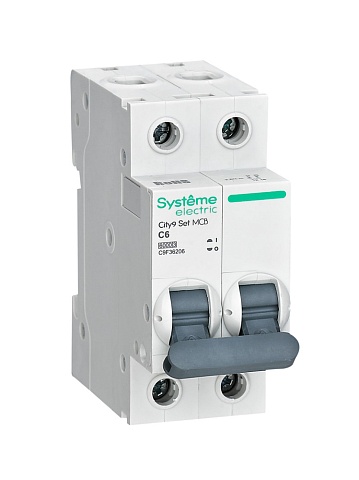 Systeme Electric City9 Set Автоматический выключатель (АВ) С 6А 2P 6kA 230В