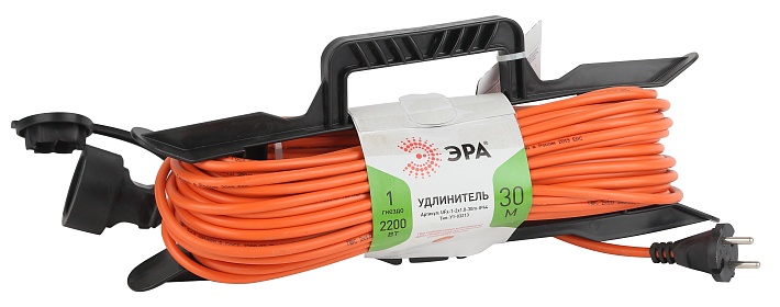 ЭРА Удлинитель силовой UFx-1-2x1.0-30m на рамке без заземления 1 розетка 30м ПВС 2х1мм2