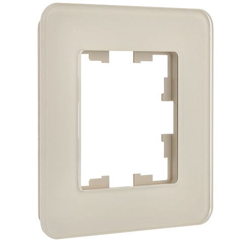 IEK BRITE DECOR Песчаный матовый стекло скругл.угол Рамка 1-м РУ-1-2-Бр RE