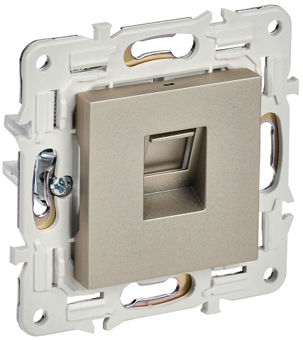 IEK SKANDY Шампань Розетка компьютерная RJ45 кат.6 SK-K02Sh