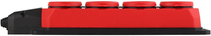 ЭРА Колодка K-4e-RED-IP44 каучуковая с заземлением 4 розетки 16A IP44 красная