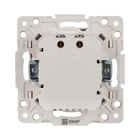 EKF PROxima Стокгольм Белый Розетка с 2 USB type A+C