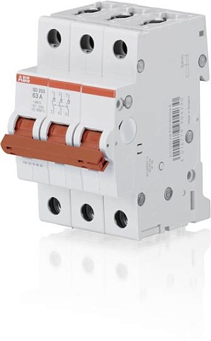 ABB SD203 Рубильник 3P 16A рычаг крас.