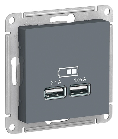 SE AtlasDesign Грифель USB, 5В, 1 порт x 2,1 А, 2 порта х 1,05 А, механизм
