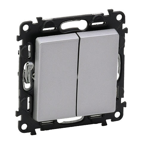 Legrand Valena LIFE DIY Алюм Переключатель 2-клавишный 10А 250В