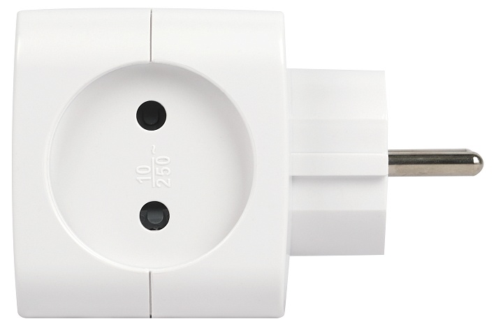 ЭРА Разветвитель электрический SP-2-USB-W на 2 розетки + 2xUSB 2400mA без заземления 10А белый