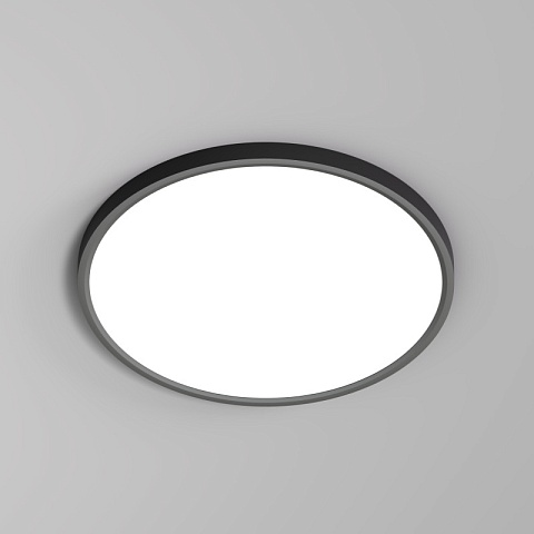Denkirs DK6522-BK Накладной светильник THIN, IP40, 36W, 3000K/4000K/6500K, переключатель цветовой температуры на корпусе, черный, полимер