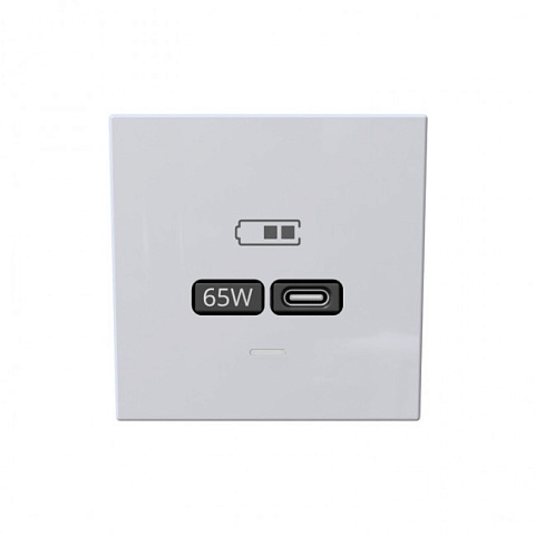 Jasmart FD Матовый белый (soft touch) Розетка USB A+C 65W, 220-240Вт, 50-60Мгц