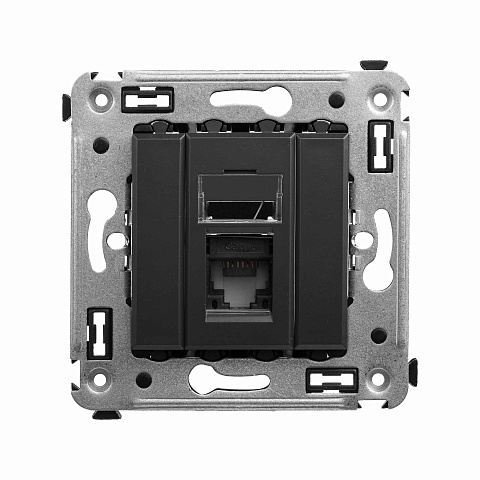 DKC Avanti Черный матовый Компьютерная розетка RJ-45 один  категория 6