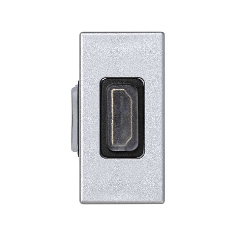 Simon Connect Алюминий Разъём HDMI, 22,5х45мм, (мама-мама)