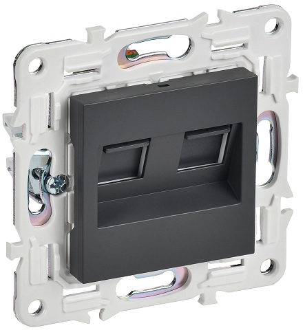 IEK SKANDY Титан Розетка компьютерная двойная RJ45 кат.5E SK-K03T