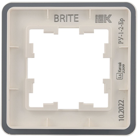 IEK BRITE DECOR Белый матовый стекло скругл.угол Рамка 1-м РУ-1-2-Бр RE